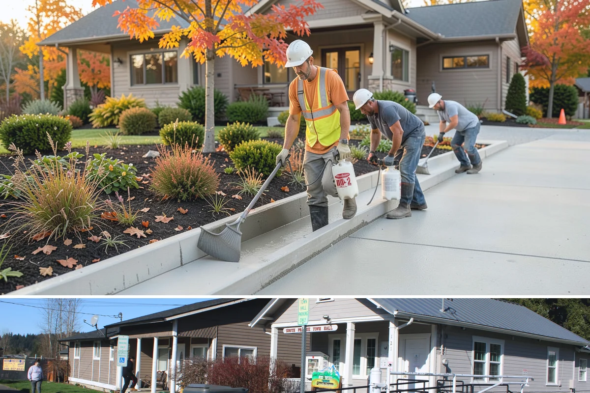 Vinyl Fence Installation in South Prairie, Pierce County, WA - Summer installation ensures footings set solidly before winter storms test the fence.