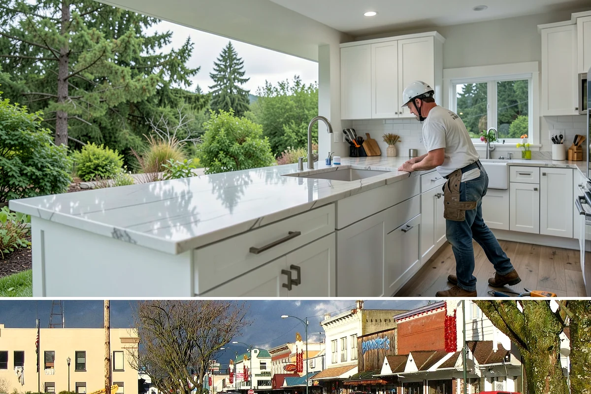 Vinyl Sheet Flooring in Arlington, Snohomish County, WA - Vinyl sheet installs dependably in every season, including damp winters, thanks to its waterproof construction.