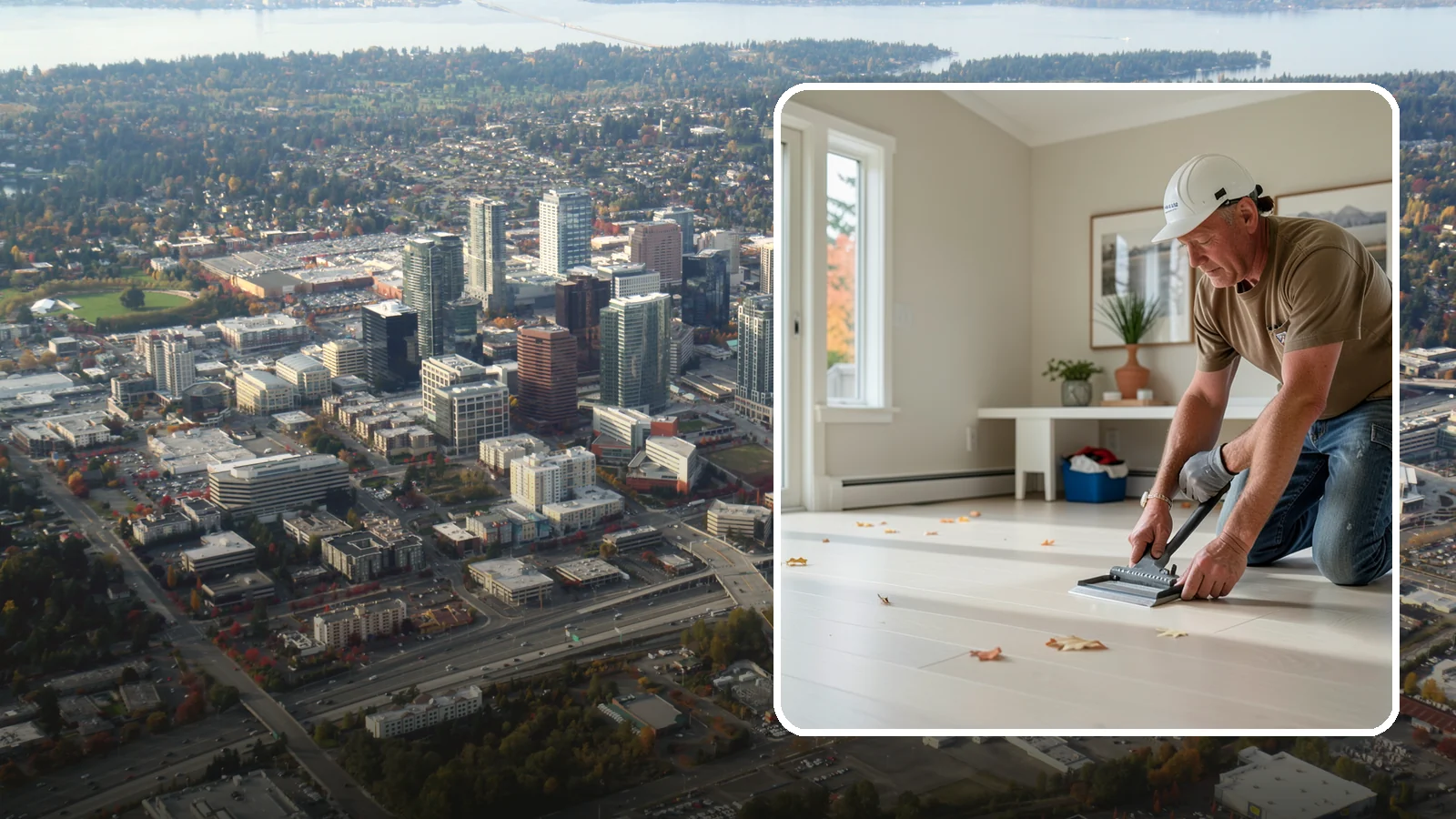 Vinyl Sheet Flooring in Bellevue, King County, WA - Seamless vinyl sheet flooring that offers waterproof protection with almost no seams for moisture to reach.