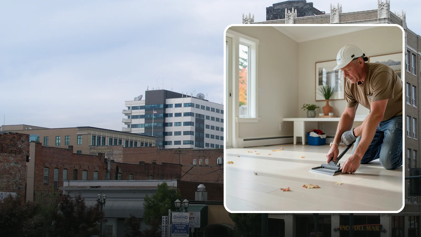 Vinyl Sheet Flooring in Everett, Snohomish County, WA - Seamless vinyl sheet flooring that offers waterproof protection with almost no seams for moisture to reach.