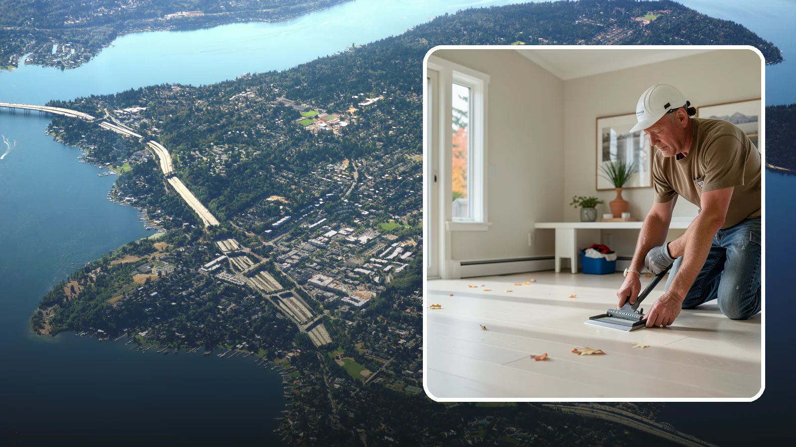 Vinyl Sheet Flooring in Mercer Island, King County, WA - Seamless vinyl sheet flooring that offers waterproof protection with almost no seams for moisture to reach.