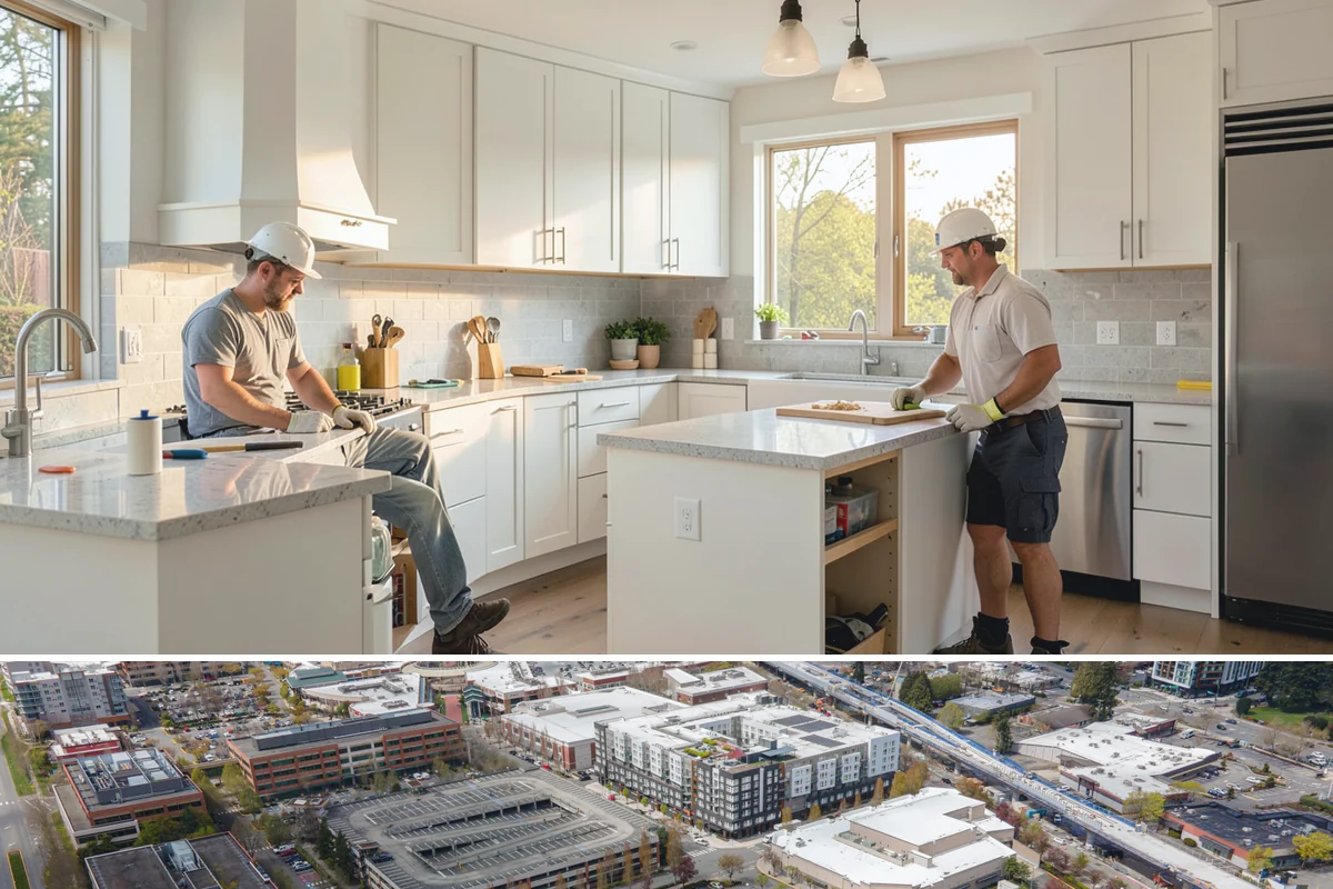 Vinyl Sheet Flooring in Redmond, King County, WA - Vinyl sheet installs dependably in every season, including damp winters, thanks to its waterproof construction.