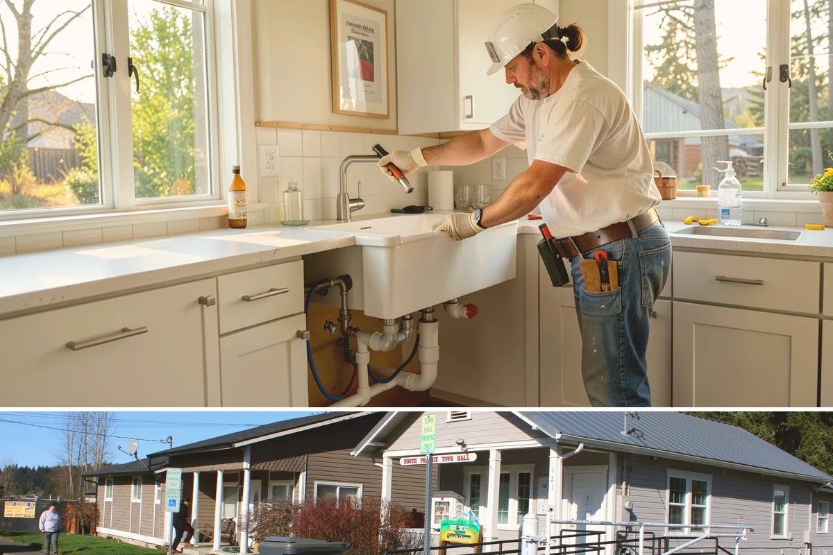 Vinyl Sheet Flooring in South Prairie, Pierce County, WA - Vinyl sheet installs dependably in every season, including damp winters, thanks to its waterproof construction.