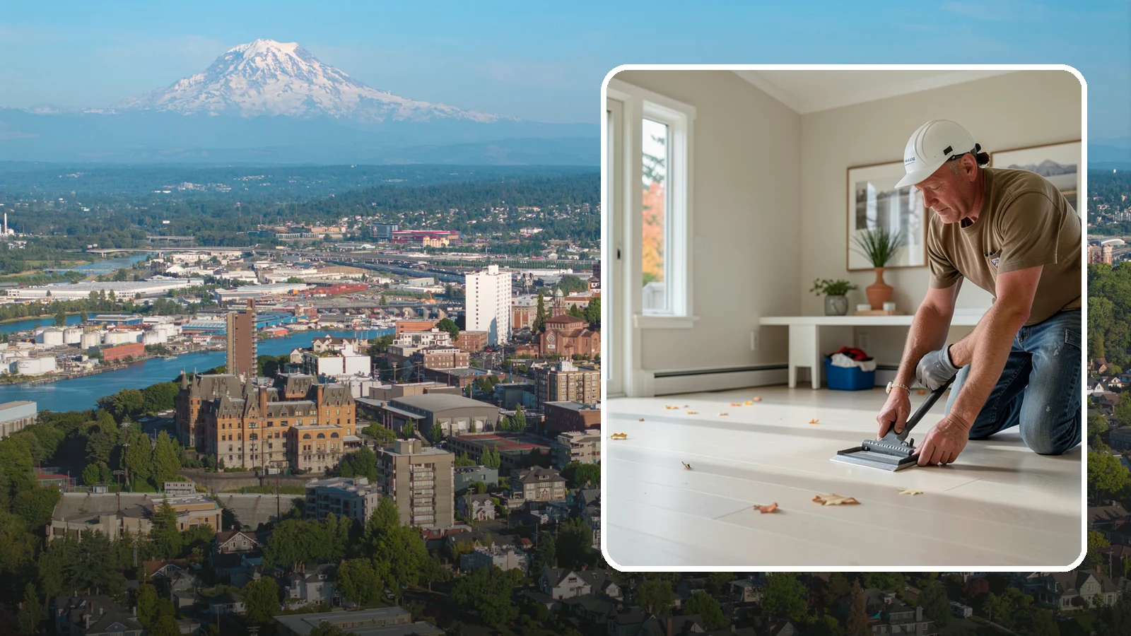 Vinyl Sheet Flooring in Tacoma, Pierce County, WA - Seamless vinyl sheet flooring that offers waterproof protection with almost no seams for moisture to reach.
