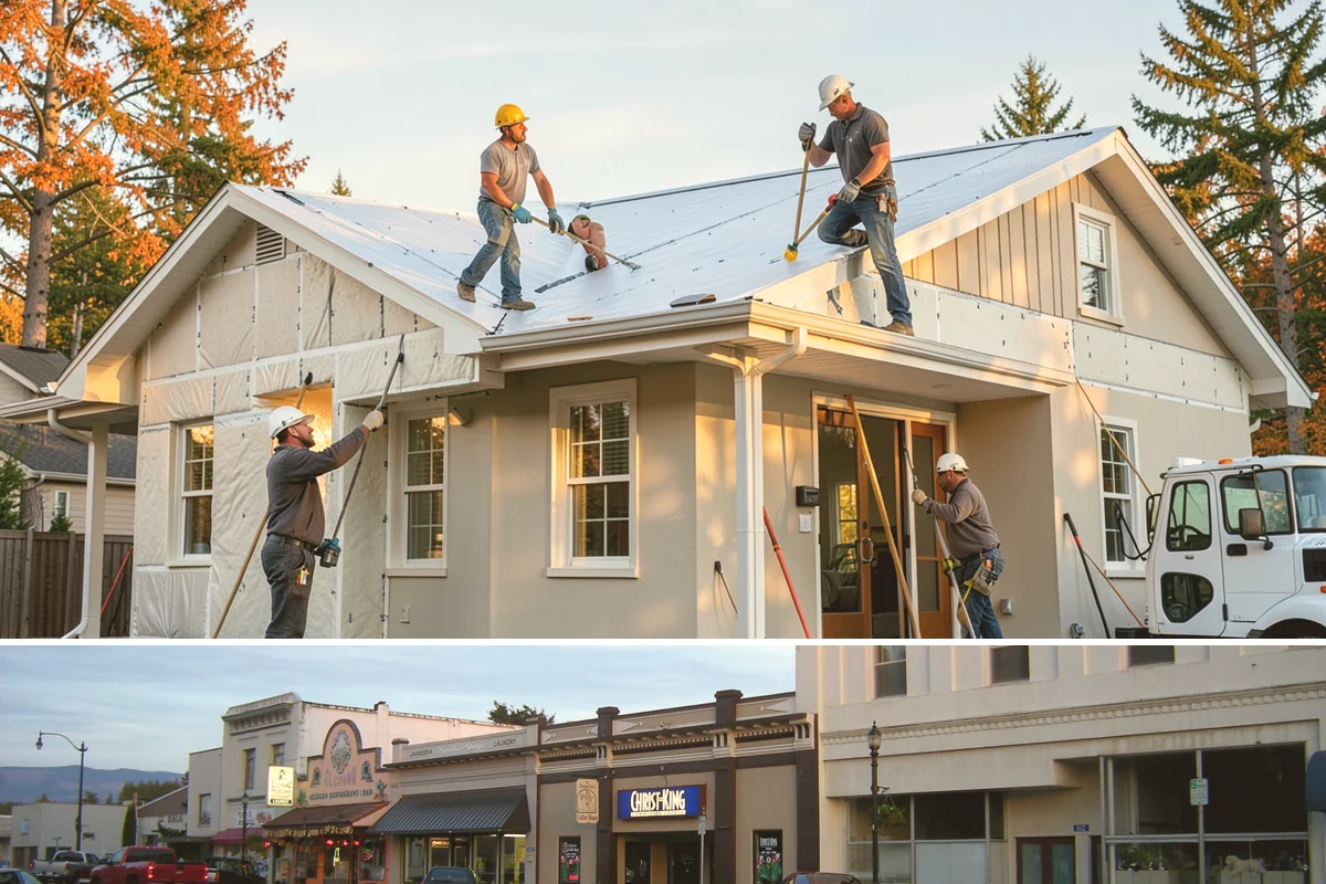 Vinyl Siding Installation in Burlington, Skagit County, WA - Vinyl installs year-round, though we prefer mild days since cold panels are more brittle to handle and cut.