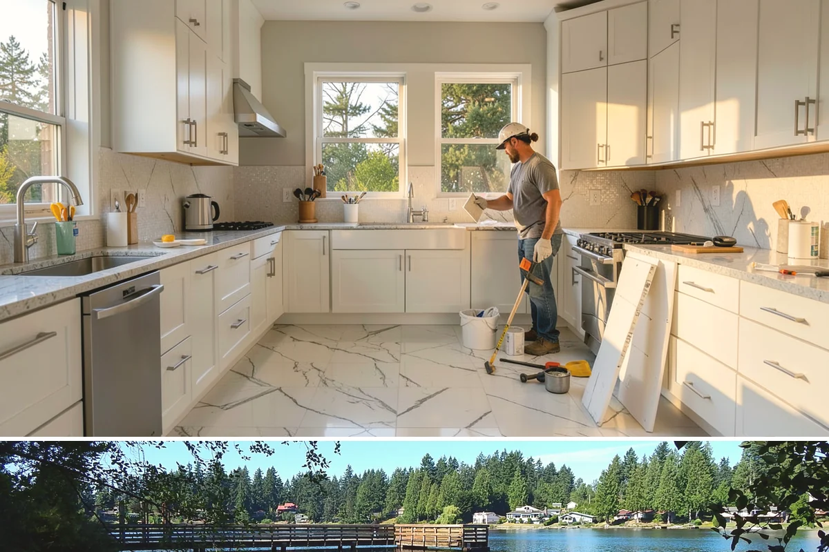 Vinyl Siding Installation in Federal Way, King County, WA - Vinyl installs year-round, though we prefer mild days since cold panels are more brittle to handle and cut.
