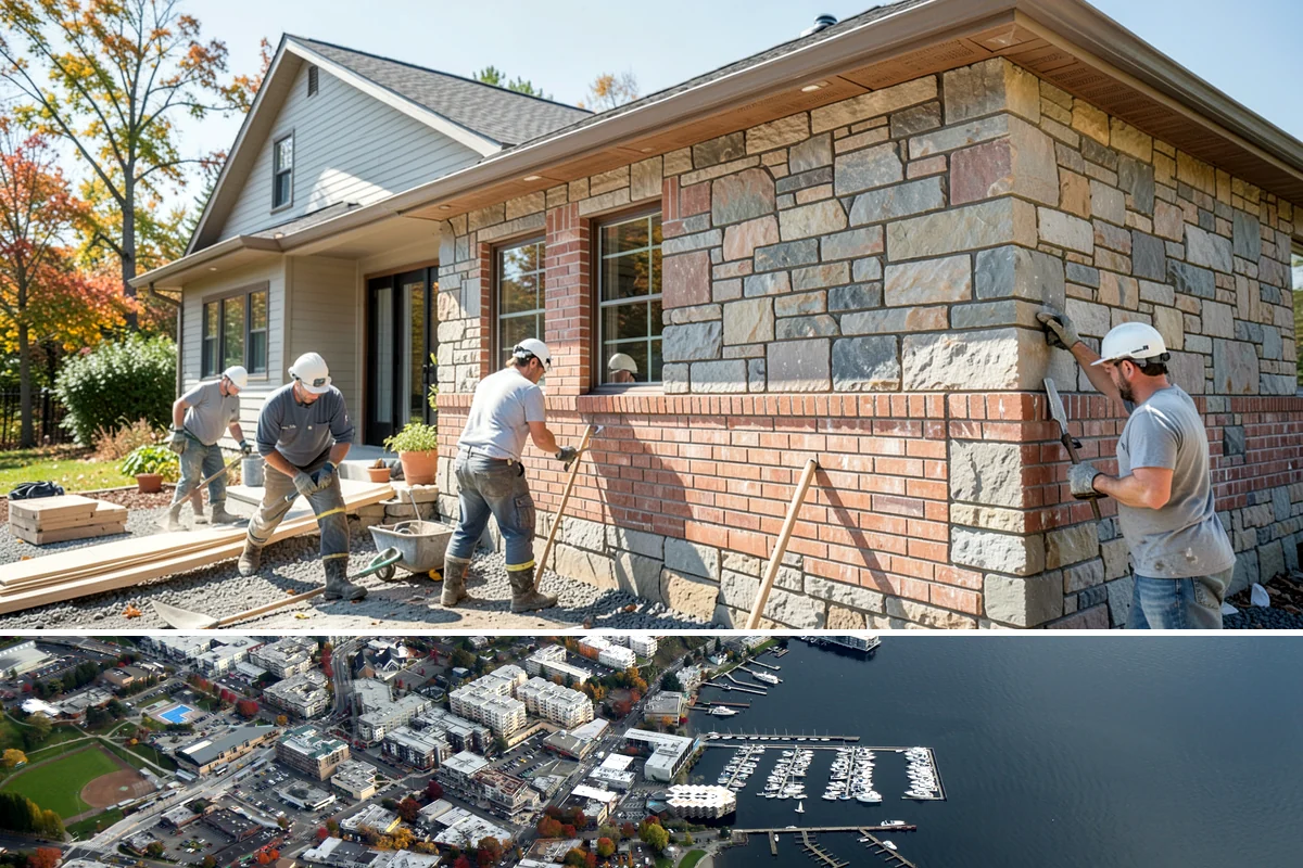 Vinyl Siding Installation in Kirkland, King County, WA - Vinyl installs year-round, though we prefer mild days since cold panels are more brittle to handle and cut.
