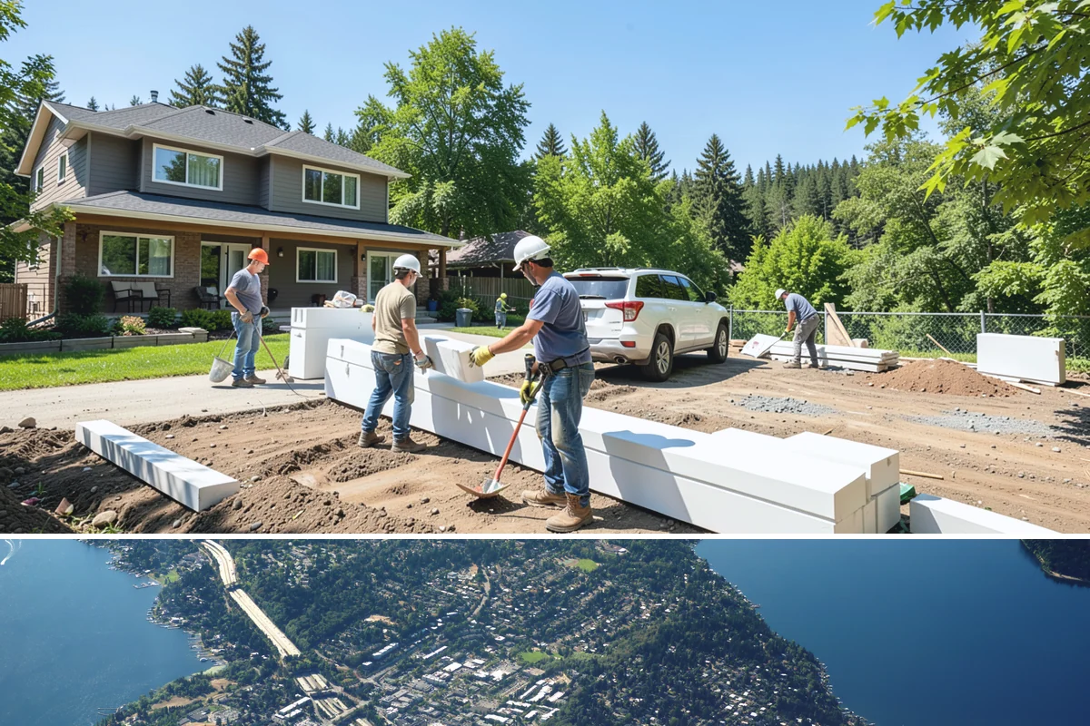 Vinyl Siding Installation in Mercer Island, King County, WA - Vinyl installs year-round, though we prefer mild days since cold panels are more brittle to handle and cut.
