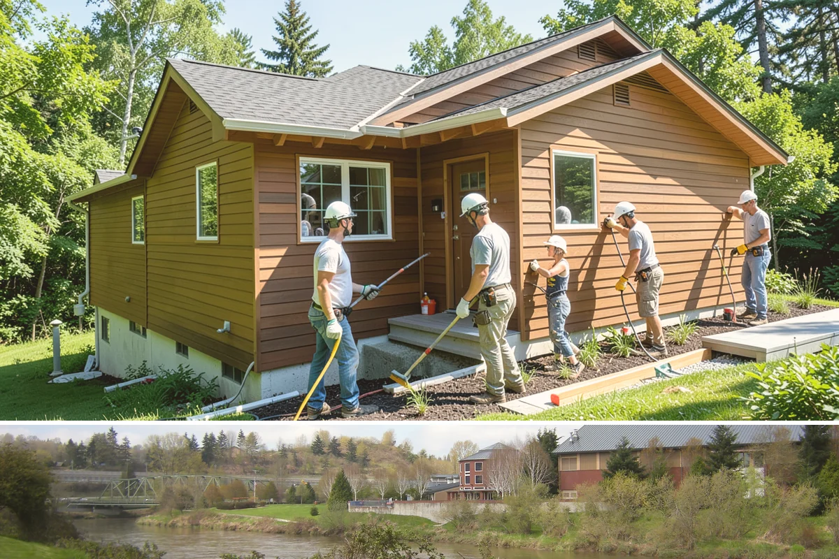 Vinyl Siding Installation in Tukwila, King County, WA - Vinyl installs year-round, though we prefer mild days since cold panels are more brittle to handle and cut.