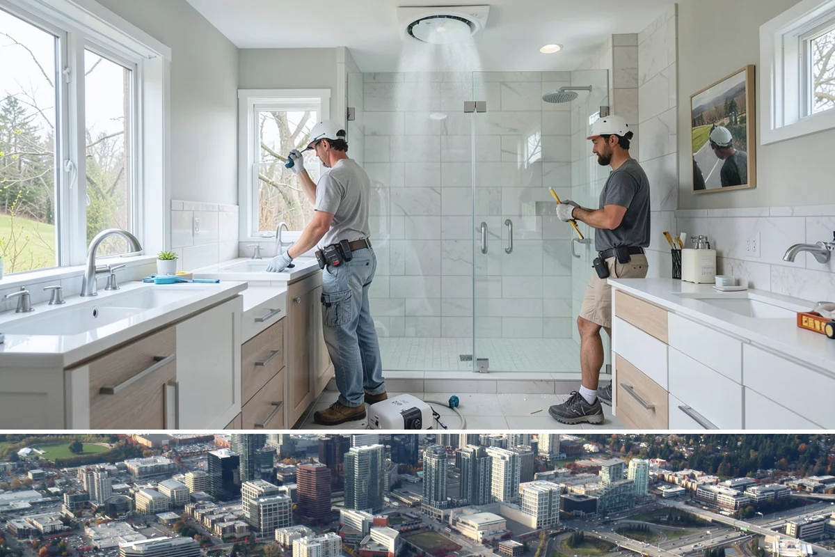 Vinyl Window Installation in Bellevue, King County, WA - Vinyl installs go smoothly year-round, and we prioritize sealing each opening quickly when working through the rainy months.