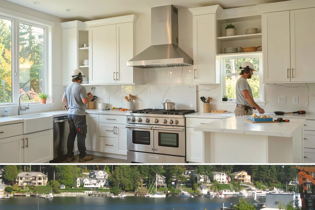 Vinyl Window Installation in Gig Harbor, Pierce County, WA - Vinyl installs go smoothly year-round, and we prioritize sealing each opening quickly when working through the rainy months.