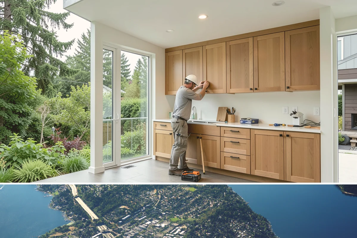 Vinyl Window Installation in Mercer Island, King County, WA - Vinyl installs go smoothly year-round, and we prioritize sealing each opening quickly when working through the rainy months.