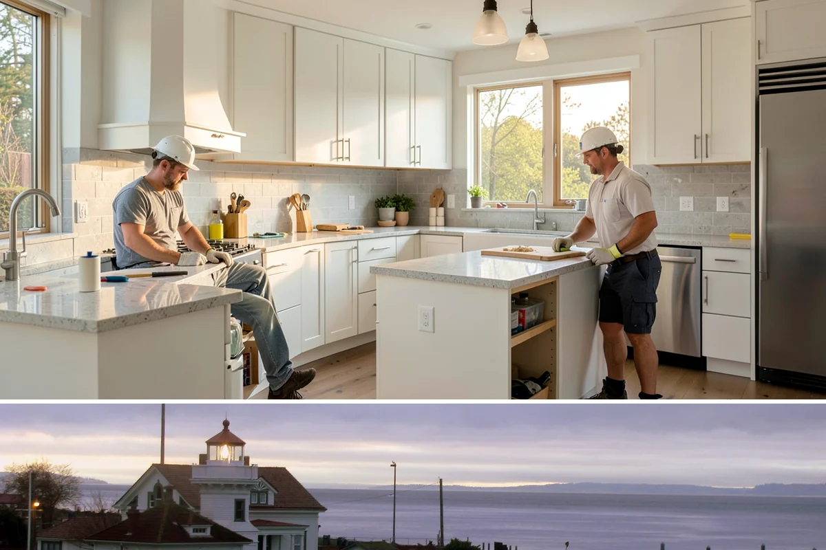 Vinyl Window Installation in Mukilteo, Snohomish County, WA - Vinyl installs go smoothly year-round, and we prioritize sealing each opening quickly when working through the rainy months.