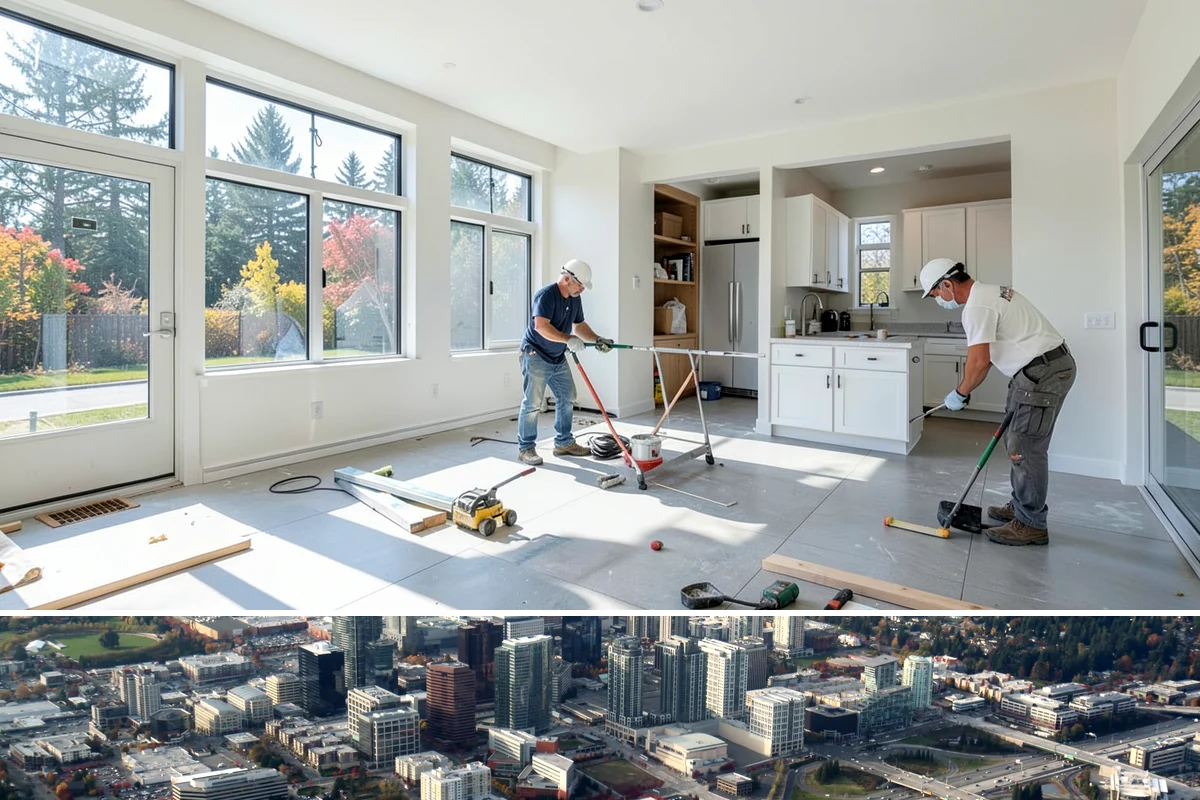 Wainscoting Installation in Bellevue, King County, WA - Wainscoting is an interior project that proceeds regardless of rain, making it a great way to use the wet PNW months productively.