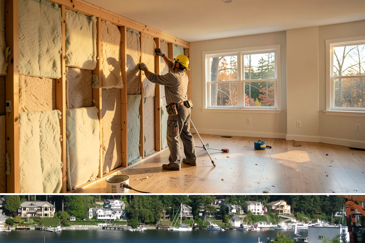 Wainscoting Installation in Gig Harbor, Pierce County, WA - Wainscoting is an interior project that proceeds regardless of rain, making it a great way to use the wet PNW months productively.