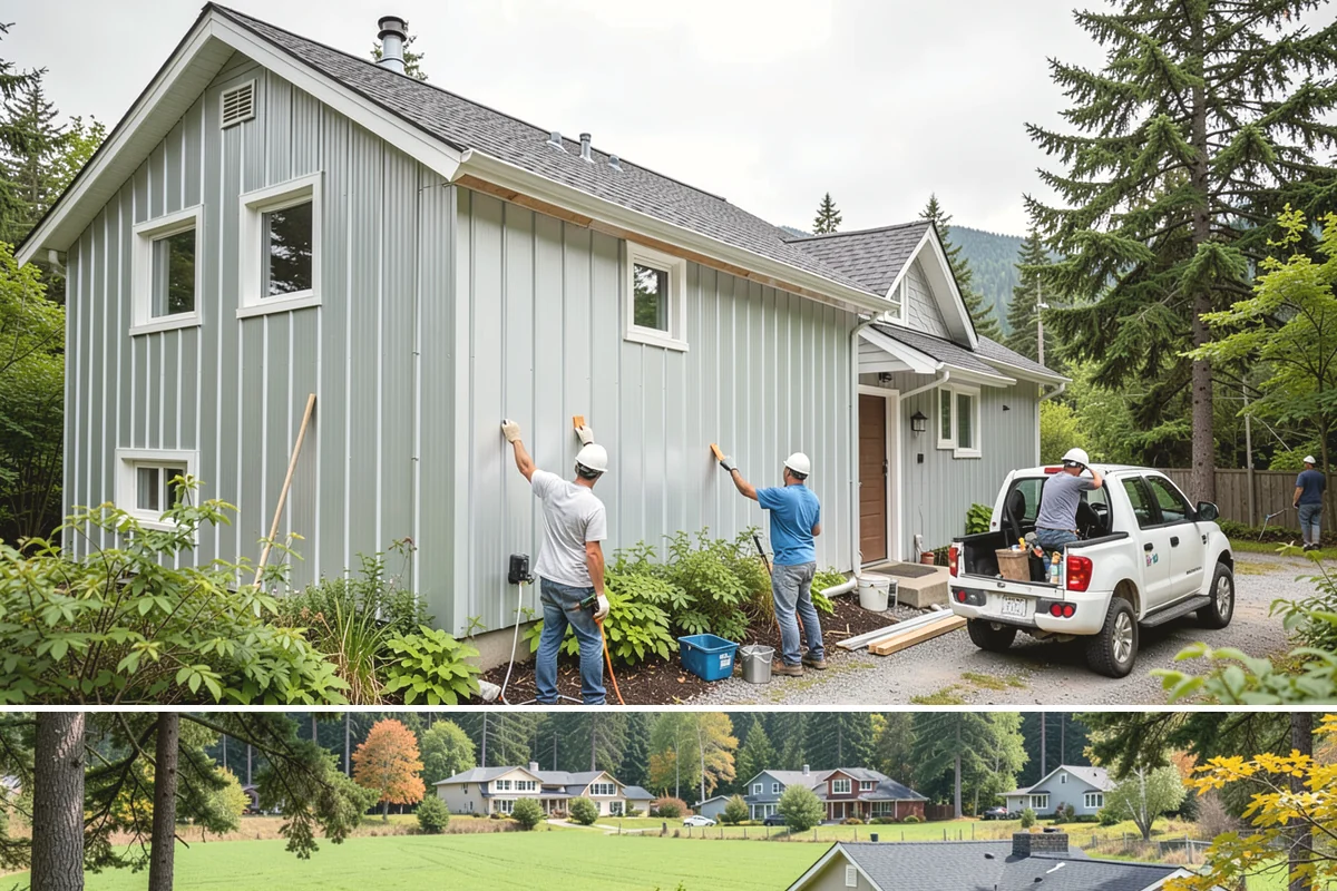Wainscoting Installation in Lyman, Skagit County, WA - Wainscoting is an interior project that proceeds regardless of rain, making it a great way to use the wet PNW months productively.