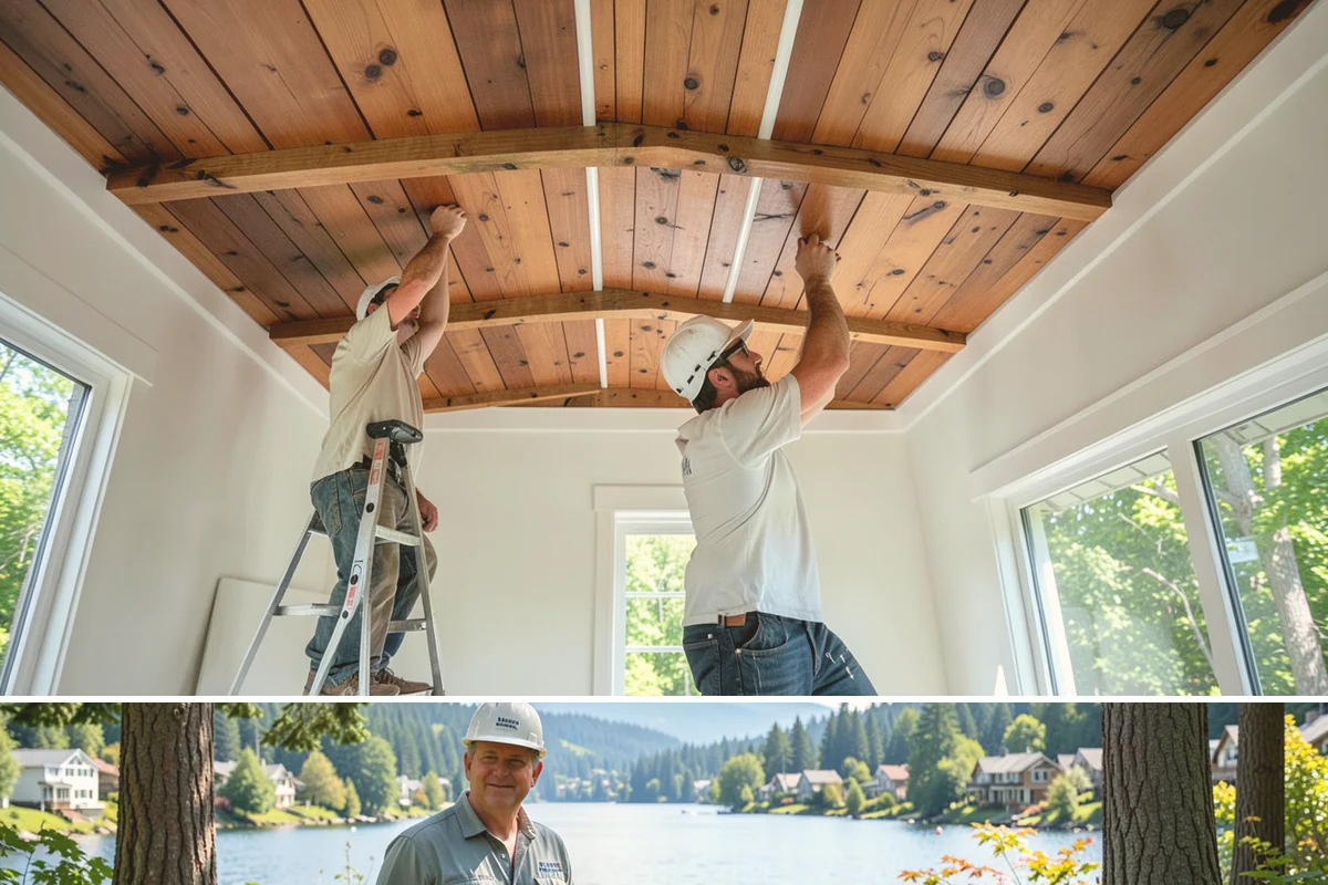 Wainscoting Installation in Milton, King County, WA - Wainscoting is an interior project that proceeds regardless of rain, making it a great way to use the wet PNW months productively.