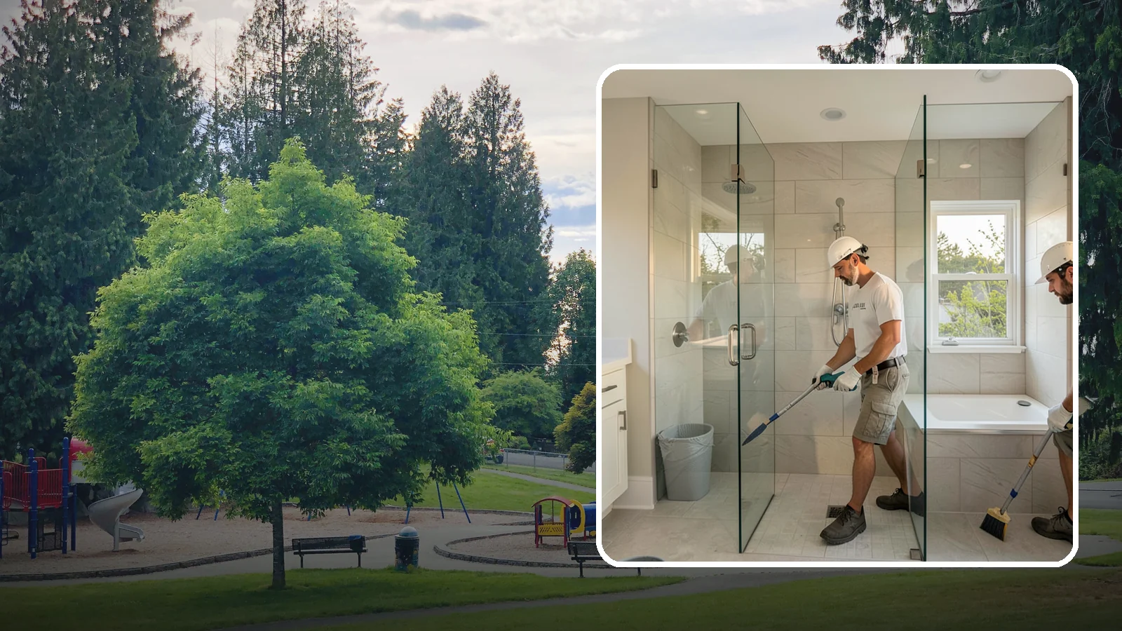 Walk-In Shower with Bench in Bonney Lake, Pierce County, WA - A walk-in shower with bench pairs open, low-threshold entry with a built-in seat for comfort and safety.