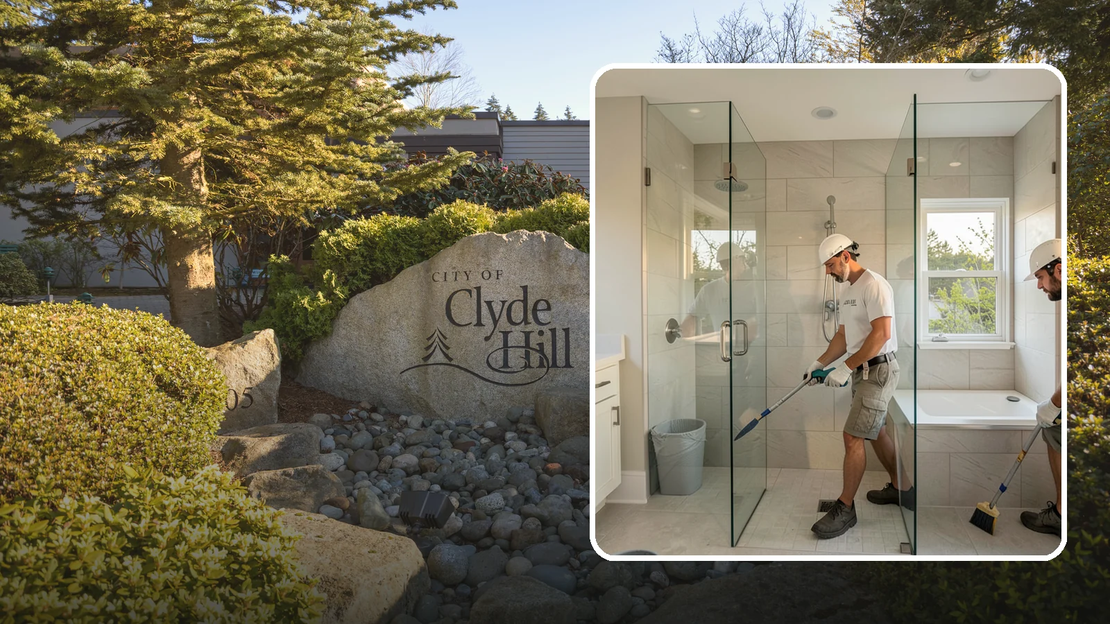 Walk-In Shower with Bench in Clyde Hill, King County, WA - A walk-in shower with bench pairs open, low-threshold entry with a built-in seat for comfort and safety.