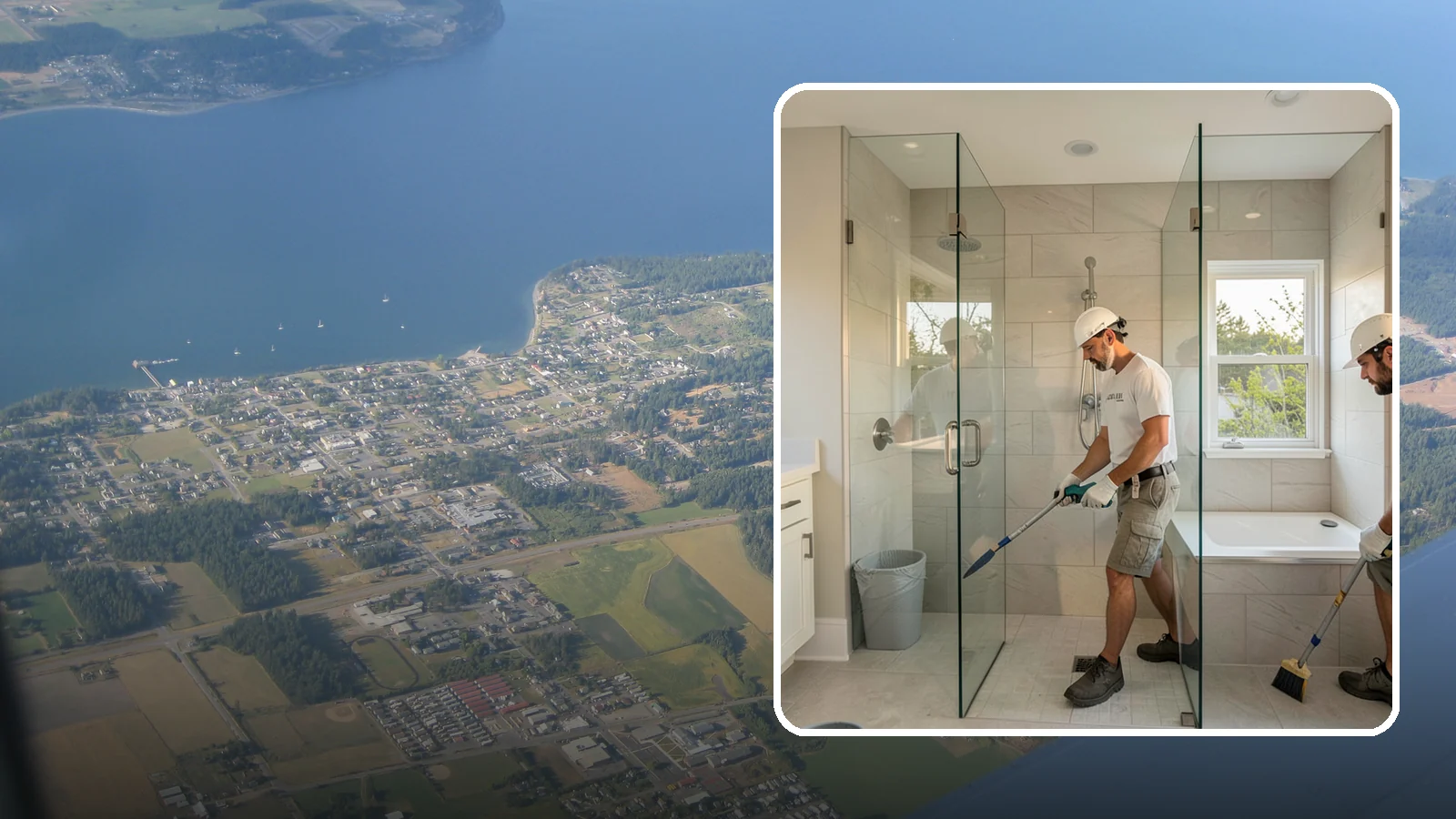 Walk-In Shower with Bench in Coupeville, Island County, WA - A walk-in shower with bench pairs open, low-threshold entry with a built-in seat for comfort and safety.