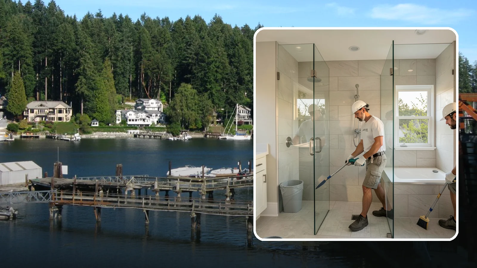 Walk-In Shower with Bench in Gig Harbor, Pierce County, WA - A walk-in shower with bench pairs open, low-threshold entry with a built-in seat for comfort and safety.