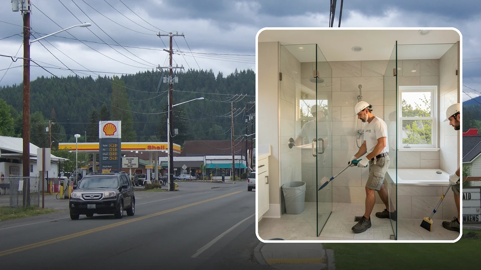 Walk-In Shower with Bench in Granite Falls, Snohomish County, WA - A walk-in shower with bench pairs open, low-threshold entry with a built-in seat for comfort and safety.