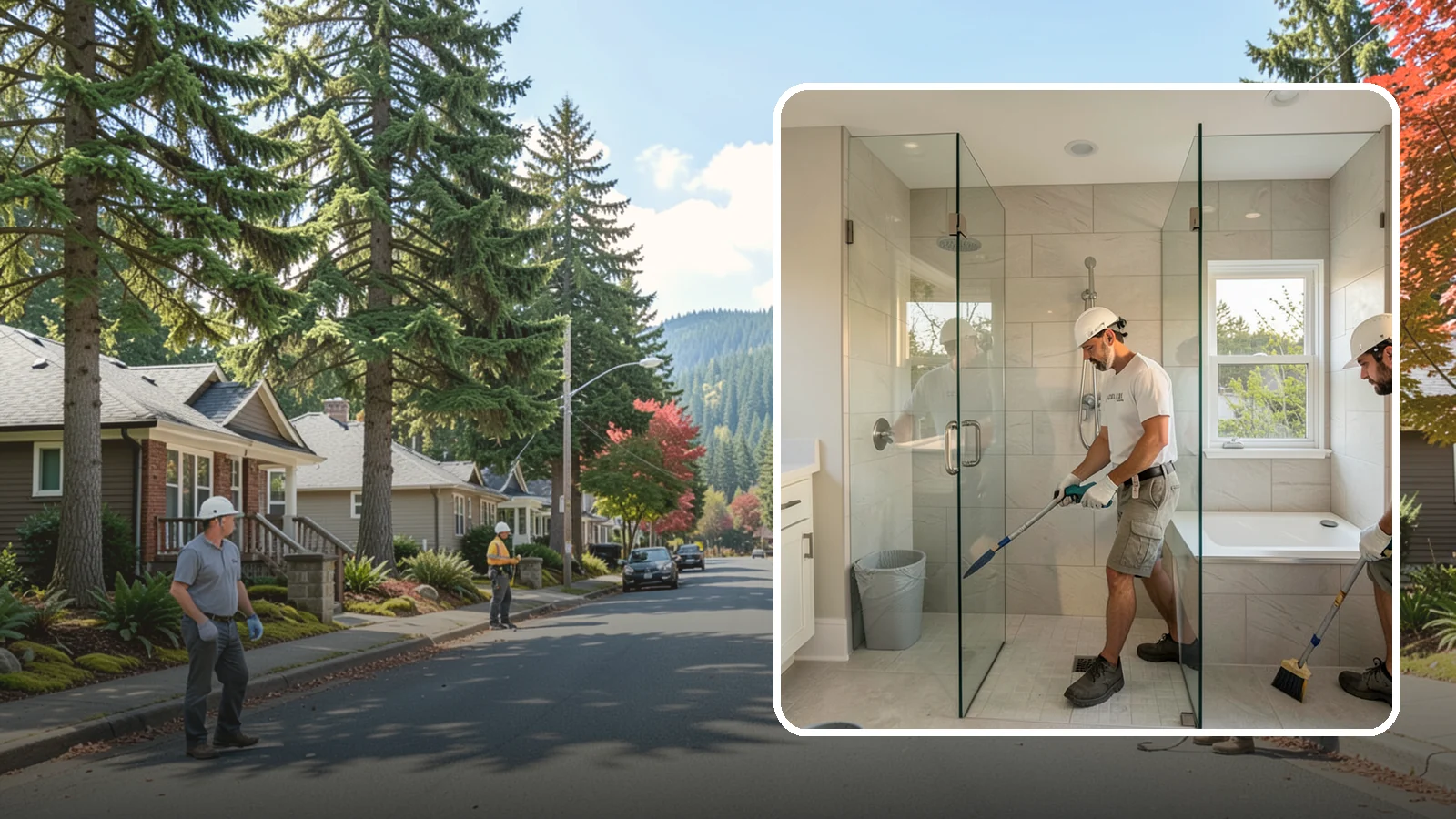 Walk-In Shower with Bench in Hunts Point, King County, WA - A walk-in shower with bench pairs open, low-threshold entry with a built-in seat for comfort and safety.