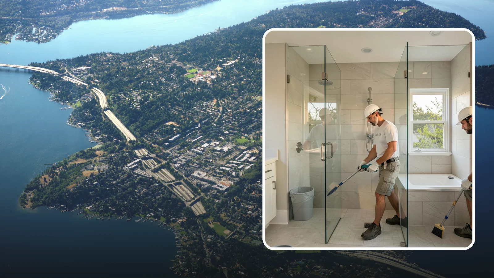 Walk-In Shower with Bench in Mercer Island, King County, WA - A walk-in shower with bench pairs open, low-threshold entry with a built-in seat for comfort and safety.