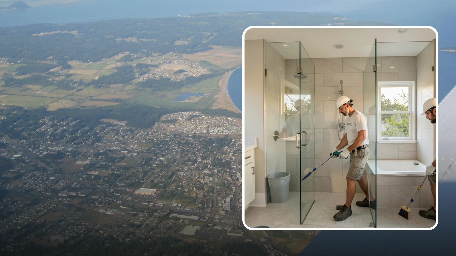 Walk-In Shower with Bench in Oak Harbor, Island County, WA - A walk-in shower with bench pairs open, low-threshold entry with a built-in seat for comfort and safety.
