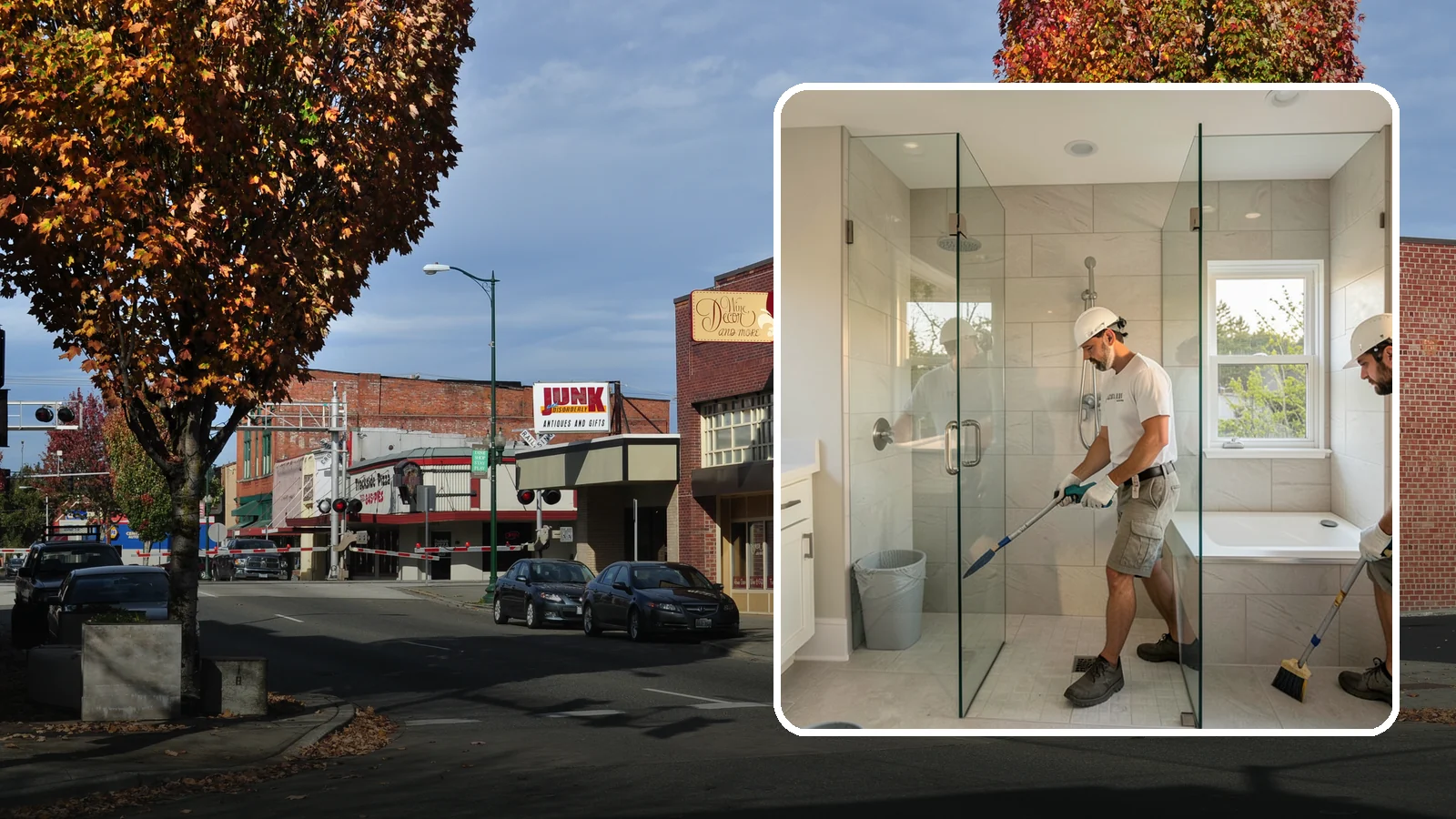 Walk-In Shower with Bench in Puyallup, Pierce County, WA - A walk-in shower with bench pairs open, low-threshold entry with a built-in seat for comfort and safety.