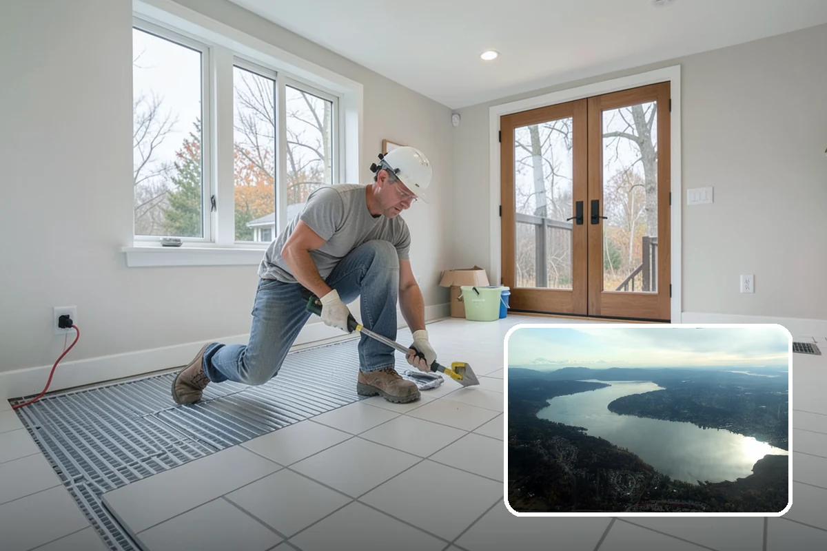 Walk-In Shower with Bench in Sammamish, King County, WA - Merges easy entry with a built-in seat