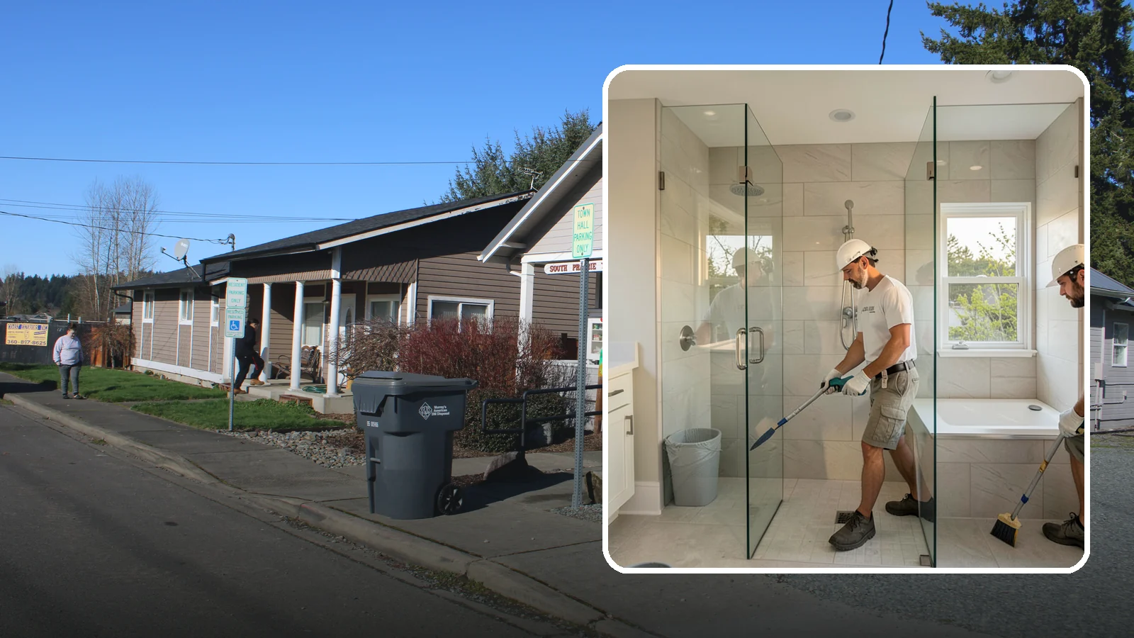 Walk-In Shower with Bench in South Prairie, Pierce County, WA - A walk-in shower with bench pairs open, low-threshold entry with a built-in seat for comfort and safety.