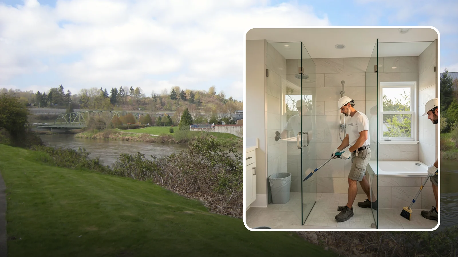 Walk-In Shower with Bench in Tukwila, King County, WA - A walk-in shower with bench pairs open, low-threshold entry with a built-in seat for comfort and safety.