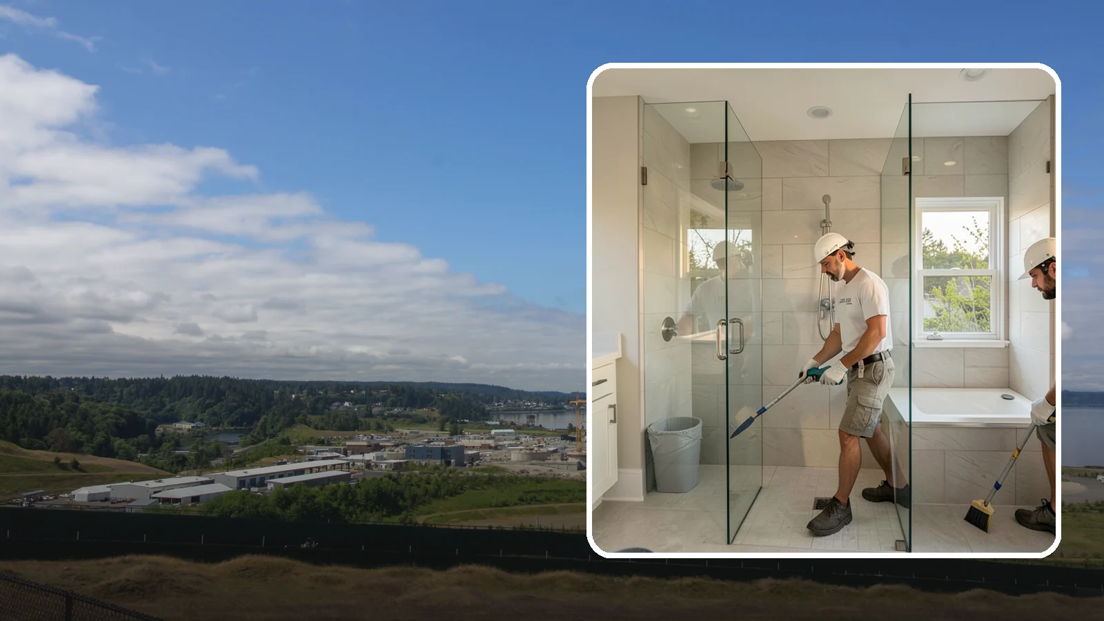 Walk-In Shower with Bench in University Place, Pierce County, WA - A walk-in shower with bench pairs open, low-threshold entry with a built-in seat for comfort and safety.