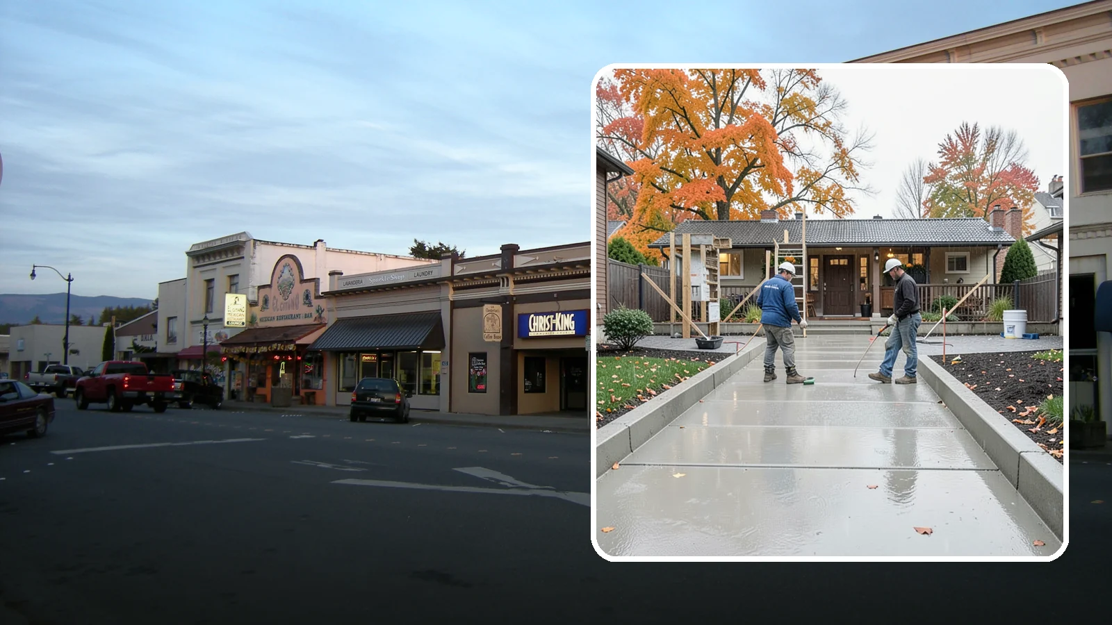 Walkway Construction in Burlington, Skagit County, WA - Custom concrete walkways that guide guests to your door while draining cleanly through soggy PNW seasons.