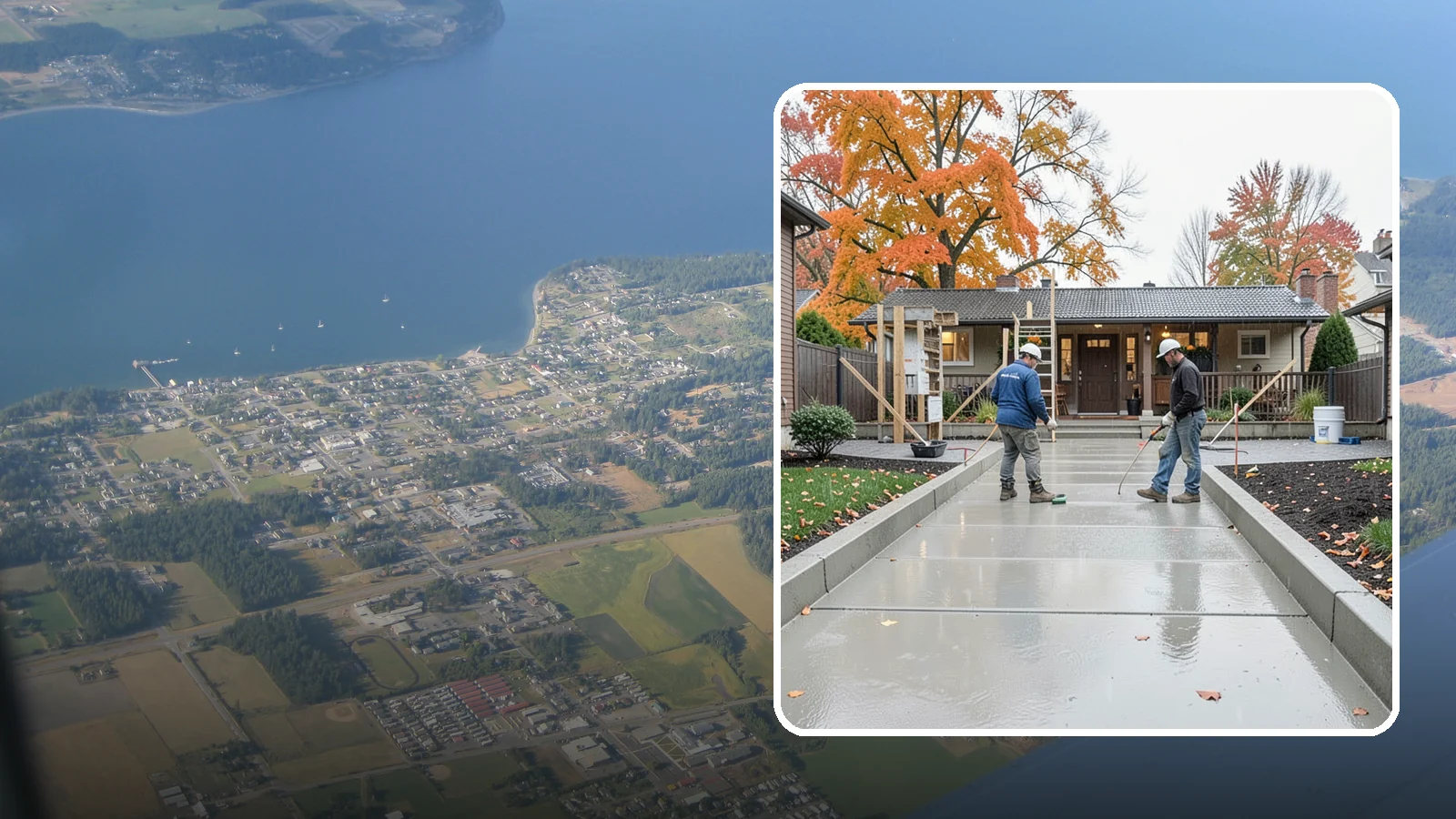 Walkway Construction in Coupeville, Island County, WA - Custom concrete walkways that guide guests to your door while draining cleanly through soggy PNW seasons.