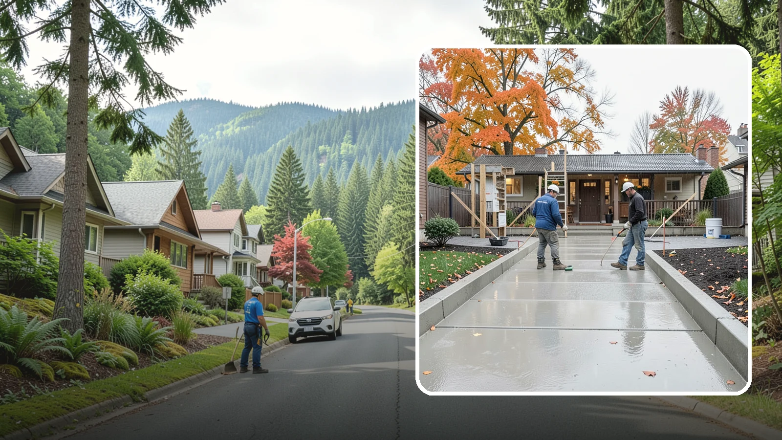 Walkway Construction in Darrington, Snohomish County, WA - Custom concrete walkways that guide guests to your door while draining cleanly through soggy PNW seasons.