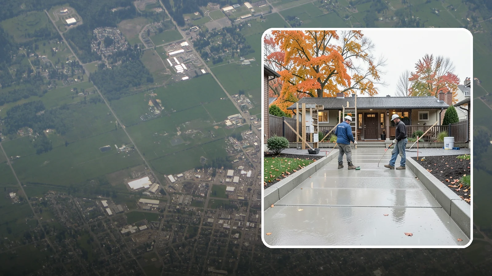 Walkway Construction in Enumclaw, King County, WA - Custom concrete walkways that guide guests to your door while draining cleanly through soggy PNW seasons.