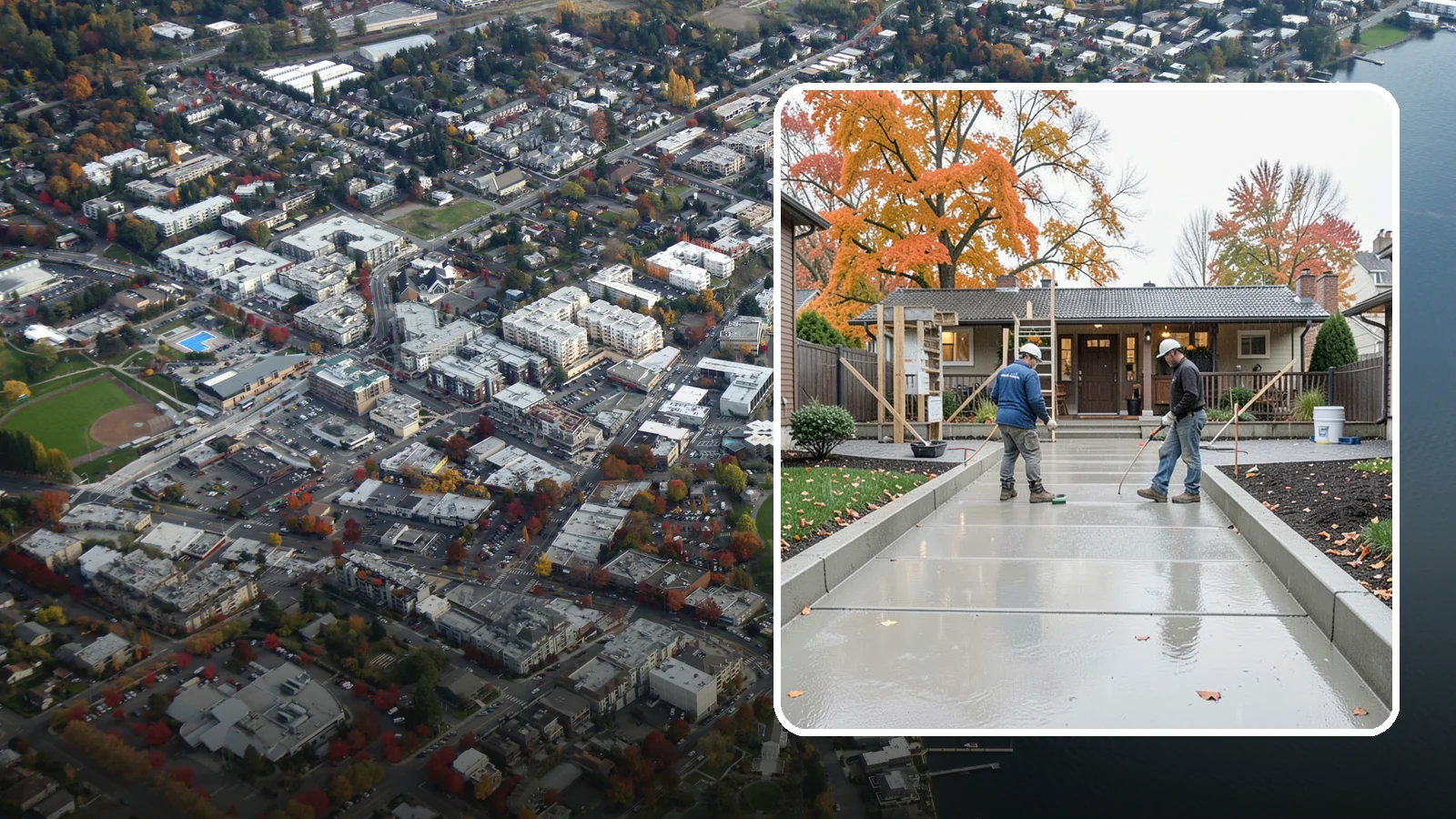 Walkway Construction in Kirkland, King County, WA - Custom concrete walkways that guide guests to your door while draining cleanly through soggy PNW seasons.