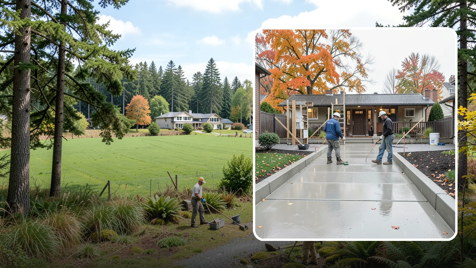 Walkway Construction in Lyman, Skagit County, WA - Custom concrete walkways that guide guests to your door while draining cleanly through soggy PNW seasons.
