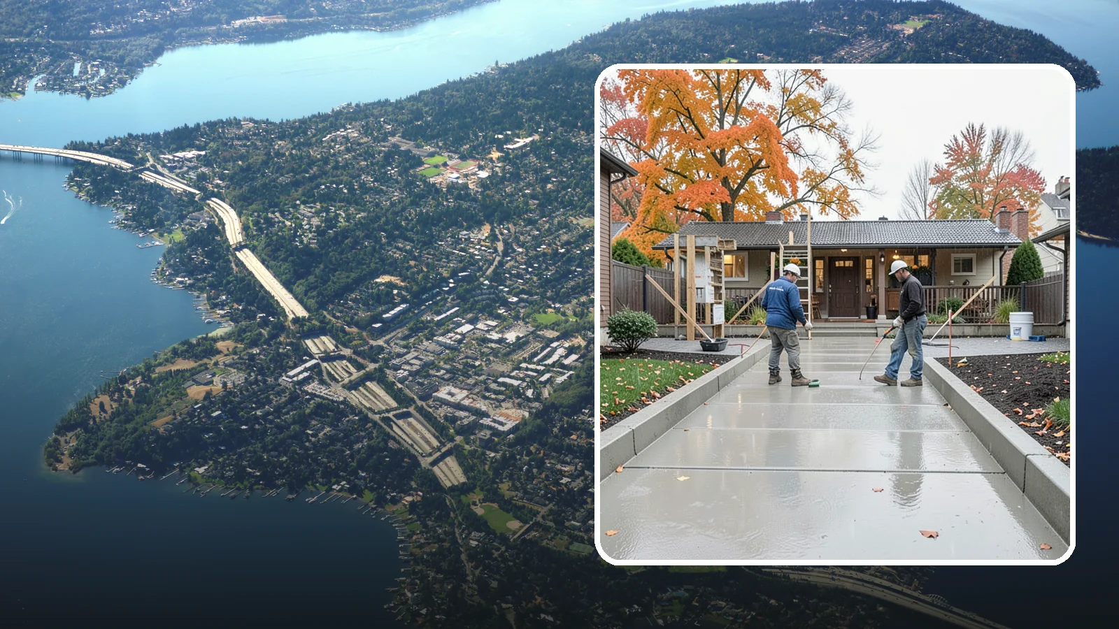 Walkway Construction in Mercer Island, King County, WA - Custom concrete walkways that guide guests to your door while draining cleanly through soggy PNW seasons.