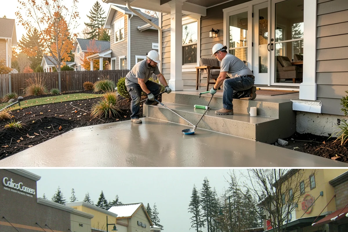 Walkway Construction in Mill Creek, Snohomish County, WA - The dry summer window is ideal, giving the walkway a full, crack-free cure before winter rains.