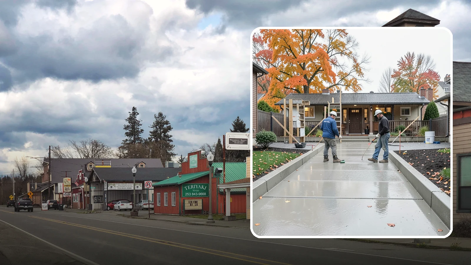 Walkway Construction in Roy, Pierce County, WA - Custom concrete walkways that guide guests to your door while draining cleanly through soggy PNW seasons.