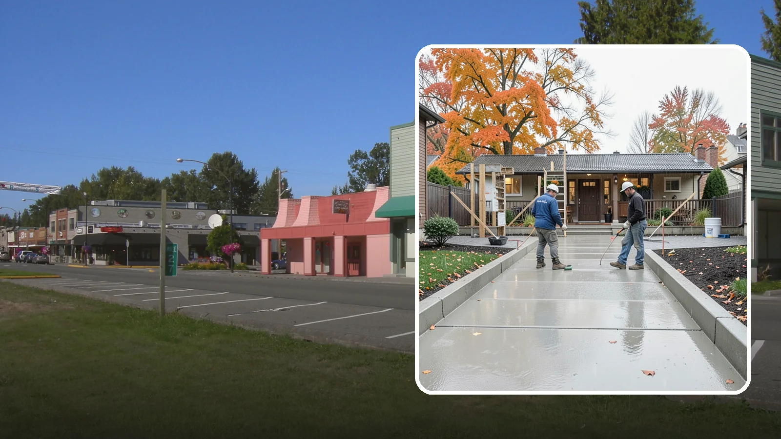 Walkway Construction in Snoqualmie, King County, WA - Custom concrete walkways that guide guests to your door while draining cleanly through soggy PNW seasons.
