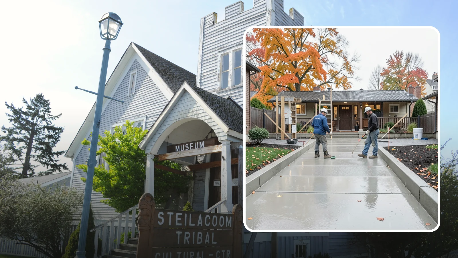 Walkway Construction in Steilacoom, Pierce County, WA - Custom concrete walkways that guide guests to your door while draining cleanly through soggy PNW seasons.