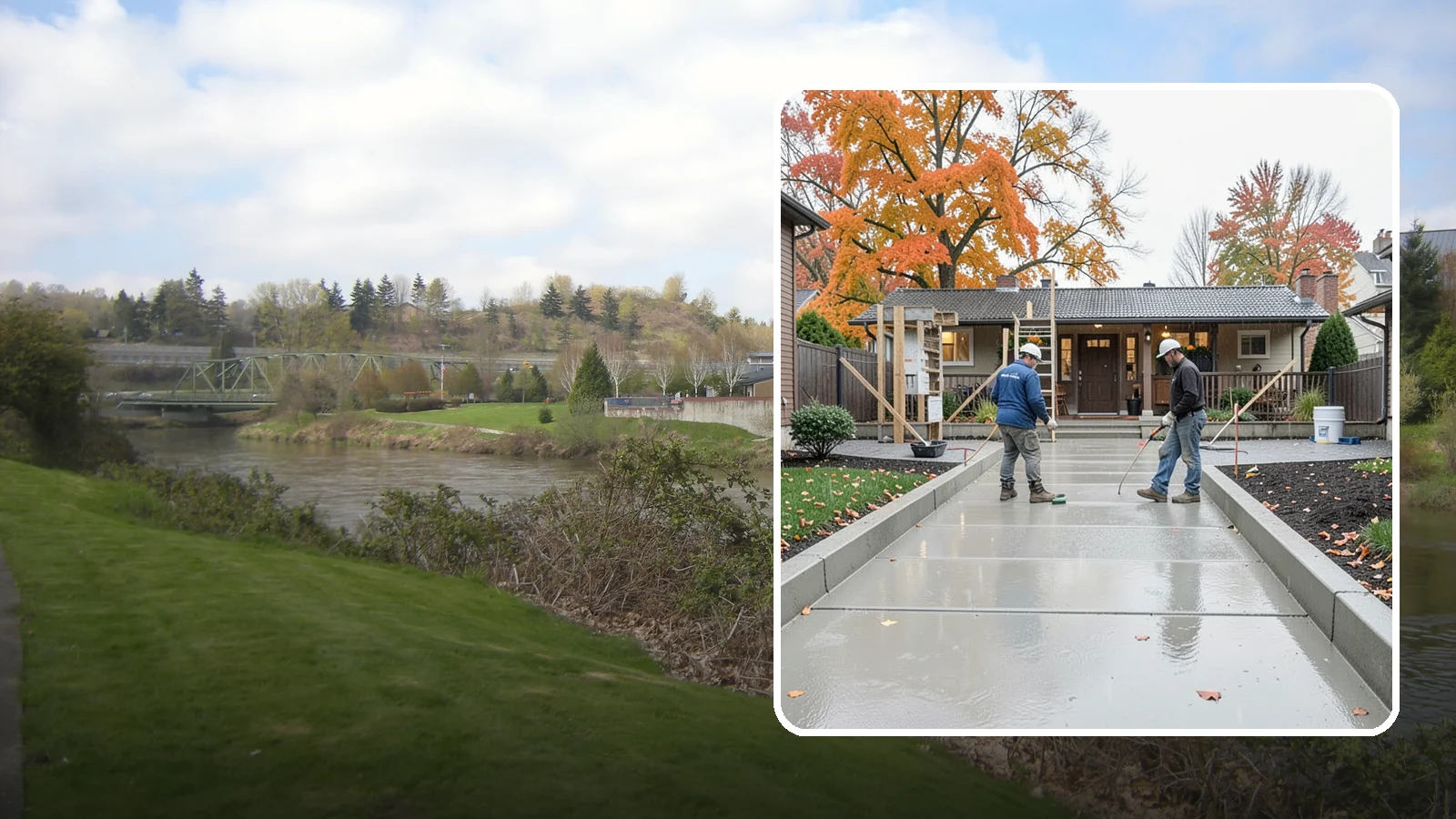 Walkway Construction in Tukwila, King County, WA - Custom concrete walkways that guide guests to your door while draining cleanly through soggy PNW seasons.