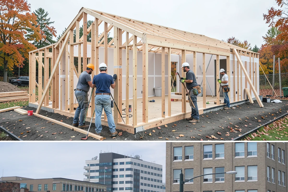 Wall Construction in Everett, Snohomish County, WA - Building interior walls is indoor work that fits any season without weather constraints.