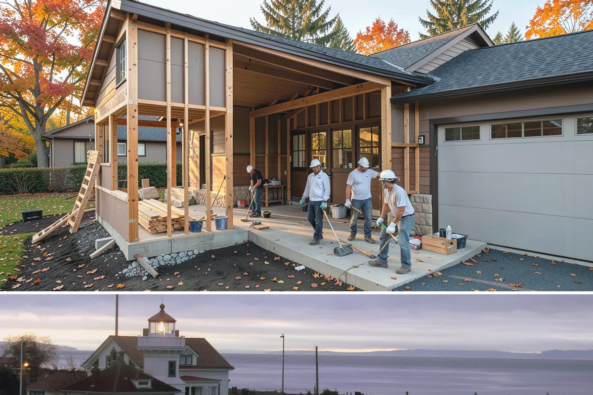 Wall Construction in Mukilteo, Snohomish County, WA - Building interior walls is indoor work that fits any season without weather constraints.