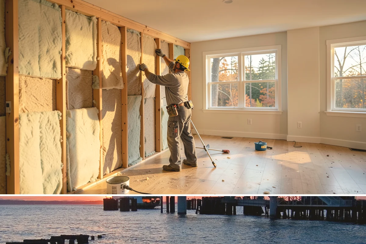Wall Framing in Edmonds, Snohomish County, WA - Framing goes fastest in our drier late-spring through early-fall window, though we tarp and sequence work to keep raising walls...