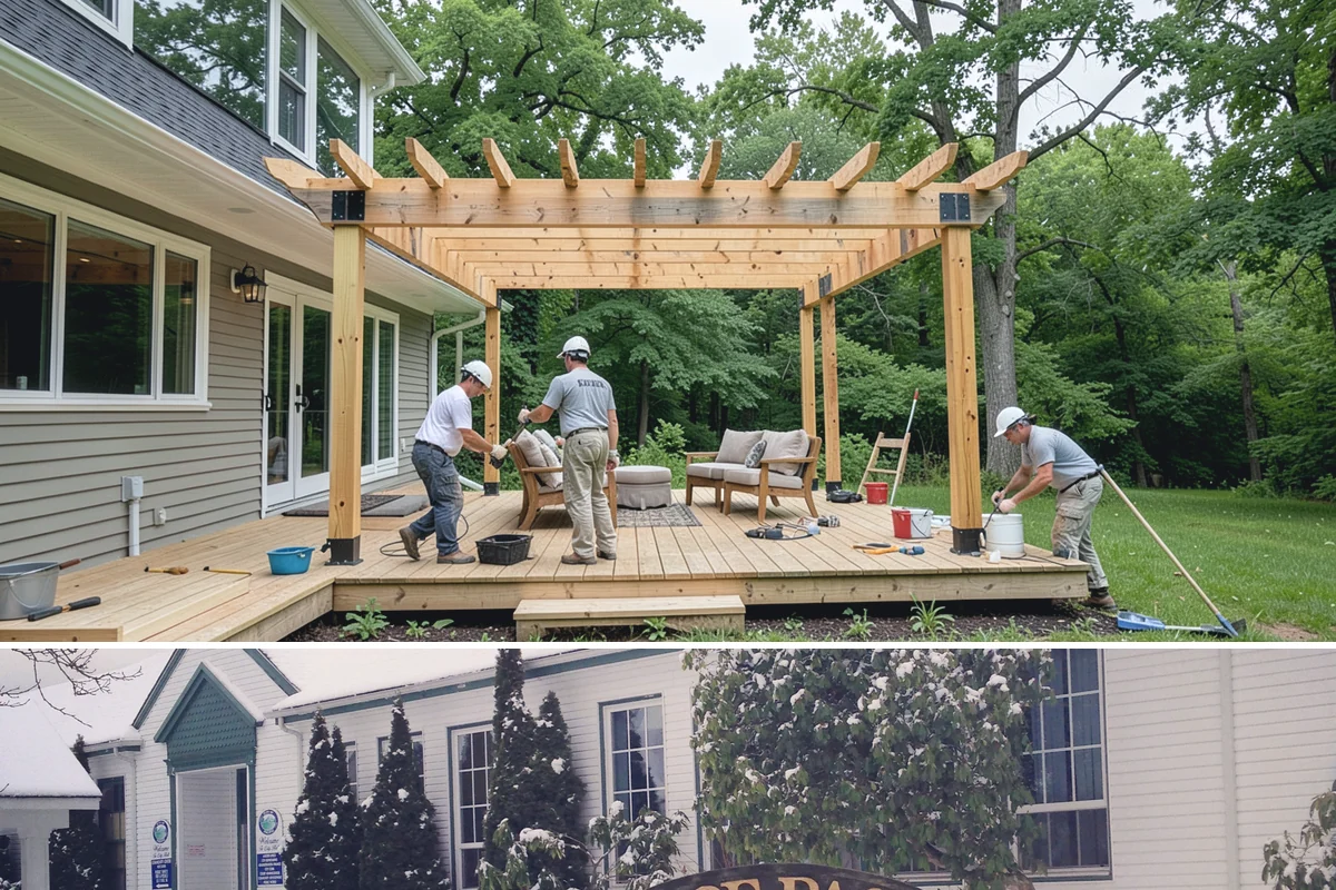 Wall Framing in Pacific, King County, WA - Framing goes fastest in our drier late-spring through early-fall window, though we tarp and sequence work to keep raising walls...
